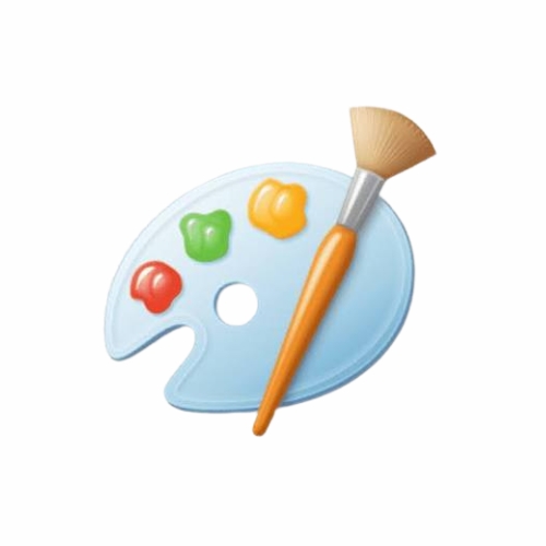 MS Paint palette and brush